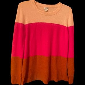 J Crew Small Color Block Crew Neck Sweater
